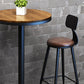 Industrial Leather Bar and Counter Stool Footrest Low Back Counter Stool for Bar