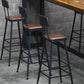 Industrial Leather Bar and Counter Stool Footrest Low Back Counter Stool for Bar