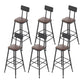 Industrial Leather Bar and Counter Stool Footrest Low Back Counter Stool for Bar