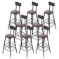 Industrial Leather Bar and Counter Stool Footrest Low Back Counter Stool for Bar