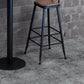 Industrial Leather Bar and Counter Stool Footrest Low Back Counter Stool for Bar
