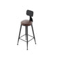 Industrial Leather Bar and Counter Stool Footrest Low Back Counter Stool for Bar