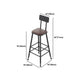 Industrial Leather Bar and Counter Stool Footrest Low Back Counter Stool for Bar
