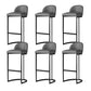 Glam Grey Metal Barstool Faux Cuero Tapato tapizado con base de oro con base de oro