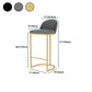 Glam Grey Metal Barstool Faux Cuero Tapato tapizado con base de oro con base de oro