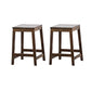 Contemporary Wood Stool Backrest Backless Bamboo Counter Stool with 4 Legs