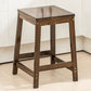 Contemporary Wood Stool Backrest Backless Bamboo Counter Stool with 4 Legs