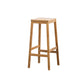 Contemporary Wood Stool Backrest Backless Bamboo Counter Stool with 4 Legs