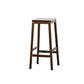 Contemporary Wood Stool Backrest Backless Bamboo Counter Stool with 4 Legs