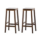 Contemporary Wood Stool Backrest Backless Bamboo Counter Stool with 4 Legs