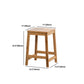 Contemporary Wood Stool Backrest Backless Bamboo Counter Stool with 4 Legs