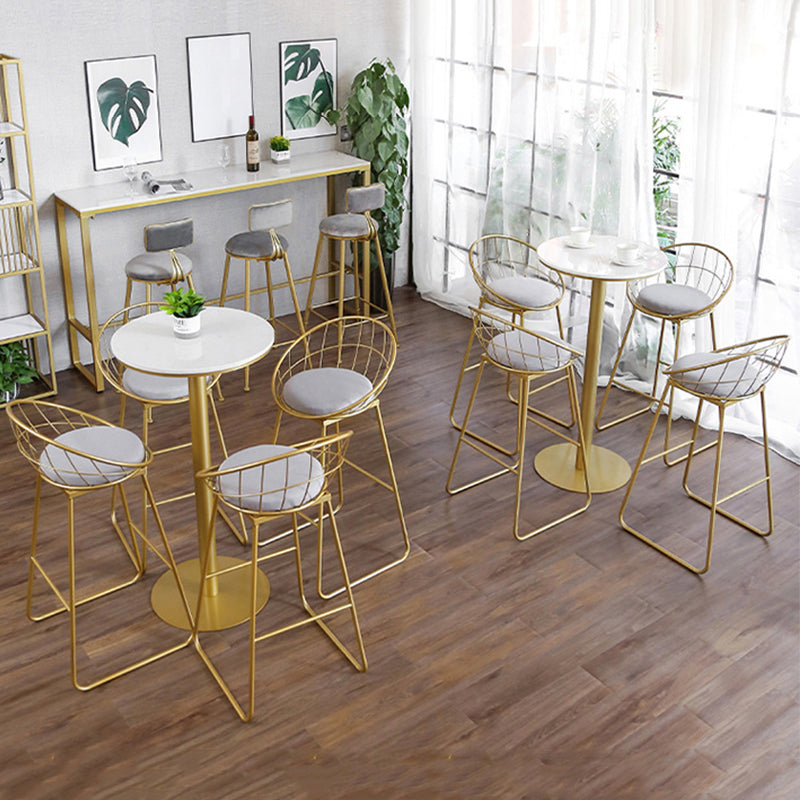 Glam Upholstered Bar Stools Footrest Backrest Coffee Shop Counter Bar Stool Clearhalo 'Bar Furniture' 'Bar Stools' 'bar_stools' 'furn' 'furn_bar_stools' 'Furniture' 'Kitchen & Dining Furniture' 5638684