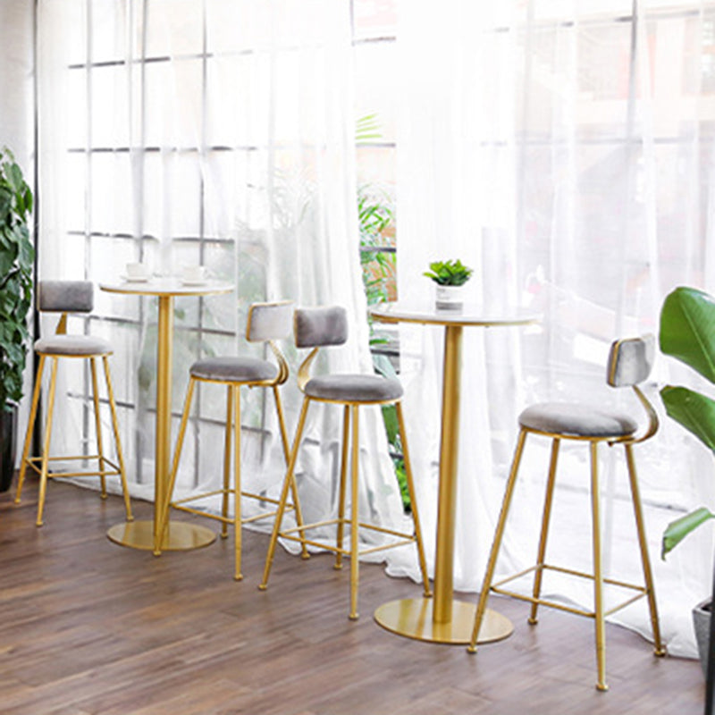 Glam Upholstered Bar Stools Footrest Backrest Coffee Shop Counter Bar Stool Clearhalo 'Bar Furniture' 'Bar Stools' 'bar_stools' 'furn' 'furn_bar_stools' 'Furniture' 'Kitchen & Dining Furniture' 5638685