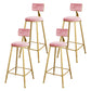 Glam Upholstered Bar Stools Footrest Backrest Coffee Shop Counter Bar Stool Pink 4 Piece Set Clearhalo 'Bar Furniture' 'Bar Stools' 'bar_stools' 'furn' 'furn_bar_stools' 'Furniture' 'Kitchen & Dining Furniture' 5638687
