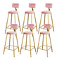 Glam Upholstered Bar Stools Footrest Backrest Coffee Shop Counter Bar Stool Pink 6 Piece Set Clearhalo 'Bar Furniture' 'Bar Stools' 'bar_stools' 'furn' 'furn_bar_stools' 'Furniture' 'Kitchen & Dining Furniture' 5638688