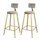 Glam Upholstered Bar Stools Footrest Backrest Coffee Shop Counter Bar Stool Grey 2 Piece Set Clearhalo 'Bar Furniture' 'Bar Stools' 'bar_stools' 'furn' 'furn_bar_stools' 'Furniture' 'Kitchen & Dining Furniture' 5638690