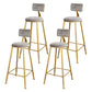 Glam Upholstered Bar Stools Footrest Backrest Coffee Shop Counter Bar Stool Grey 4 Piece Set Clearhalo 'Bar Furniture' 'Bar Stools' 'bar_stools' 'furn' 'furn_bar_stools' 'Furniture' 'Kitchen & Dining Furniture' 5638691