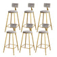 Glam Upholstered Bar Stools Footrest Backrest Coffee Shop Counter Bar Stool Grey 6 Piece Set Clearhalo 'Bar Furniture' 'Bar Stools' 'bar_stools' 'furn' 'furn_bar_stools' 'Furniture' 'Kitchen & Dining Furniture' 5638692