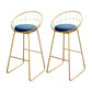 Glam Upholstered Bar Stools Footrest Backrest Coffee Shop Counter Bar Stool Light Blue 2 Piece Set Clearhalo 'Bar Furniture' 'Bar Stools' 'bar_stools' 'furn' 'furn_bar_stools' 'Furniture' 'Kitchen & Dining Furniture' 5638694