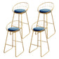 Glam Upholstered Bar Stools Footrest Backrest Coffee Shop Counter Bar Stool Light Blue 4 Piece Set Clearhalo 'Bar Furniture' 'Bar Stools' 'bar_stools' 'furn' 'furn_bar_stools' 'Furniture' 'Kitchen & Dining Furniture' 5638695