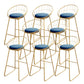 Glam Upholstered Bar Stools Footrest Backrest Coffee Shop Counter Bar Stool Light Blue 8 Piece Set Clearhalo 'Bar Furniture' 'Bar Stools' 'bar_stools' 'furn' 'furn_bar_stools' 'Furniture' 'Kitchen & Dining Furniture' 5638697