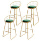 Glam Upholstered Bar Stools Footrest Backrest Coffee Shop Counter Bar Stool Light Green 4 Piece Set Clearhalo 'Bar Furniture' 'Bar Stools' 'bar_stools' 'furn' 'furn_bar_stools' 'Furniture' 'Kitchen & Dining Furniture' 5638699
