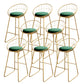 Glam Upholstered Bar Stools Footrest Backrest Coffee Shop Counter Bar Stool Light Green 8 Piece Set Clearhalo 'Bar Furniture' 'Bar Stools' 'bar_stools' 'furn' 'furn_bar_stools' 'Furniture' 'Kitchen & Dining Furniture' 5638701