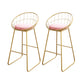 Glam Upholstered Bar Stools Footrest Backrest Coffee Shop Counter Bar Stool Light Pink 2 Piece Set Clearhalo 'Bar Furniture' 'Bar Stools' 'bar_stools' 'furn' 'furn_bar_stools' 'Furniture' 'Kitchen & Dining Furniture' 5638702