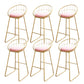 Glam Upholstered Bar Stools Footrest Backrest Coffee Shop Counter Bar Stool Light Pink 6 Piece Set Clearhalo 'Bar Furniture' 'Bar Stools' 'bar_stools' 'furn' 'furn_bar_stools' 'Furniture' 'Kitchen & Dining Furniture' 5638704