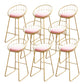 Glam Upholstered Bar Stools Footrest Backrest Coffee Shop Counter Bar Stool Light Pink 8 Piece Set Clearhalo 'Bar Furniture' 'Bar Stools' 'bar_stools' 'furn' 'furn_bar_stools' 'Furniture' 'Kitchen & Dining Furniture' 5638705