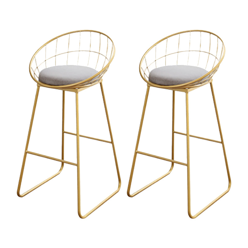 Glam Upholstered Bar Stools Footrest Backrest Coffee Shop Counter Bar Stool Light Gray 2 Piece Set Clearhalo 'Bar Furniture' 'Bar Stools' 'bar_stools' 'furn' 'furn_bar_stools' 'Furniture' 'Kitchen & Dining Furniture' 5638706