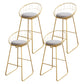 Glam Upholstered Bar Stools Footrest Backrest Coffee Shop Counter Bar Stool Light Gray 4 Piece Set Clearhalo 'Bar Furniture' 'Bar Stools' 'bar_stools' 'furn' 'furn_bar_stools' 'Furniture' 'Kitchen & Dining Furniture' 5638707