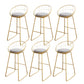 Glam Upholstered Bar Stools Footrest Backrest Coffee Shop Counter Bar Stool Light Gray 6 Piece Set Clearhalo 'Bar Furniture' 'Bar Stools' 'bar_stools' 'furn' 'furn_bar_stools' 'Furniture' 'Kitchen & Dining Furniture' 5638708