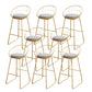 Glam Upholstered Bar Stools Footrest Backrest Coffee Shop Counter Bar Stool Light Gray 8 Piece Set Clearhalo 'Bar Furniture' 'Bar Stools' 'bar_stools' 'furn' 'furn_bar_stools' 'Furniture' 'Kitchen & Dining Furniture' 5638709