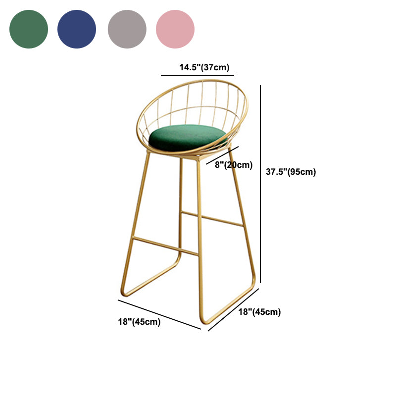 Glam Upholstered Bar Stools Footrest Backrest Coffee Shop Counter Bar Stool Clearhalo 'Bar Furniture' 'Bar Stools' 'bar_stools' 'furn' 'furn_bar_stools' 'Furniture' 'Kitchen & Dining Furniture' 5638711