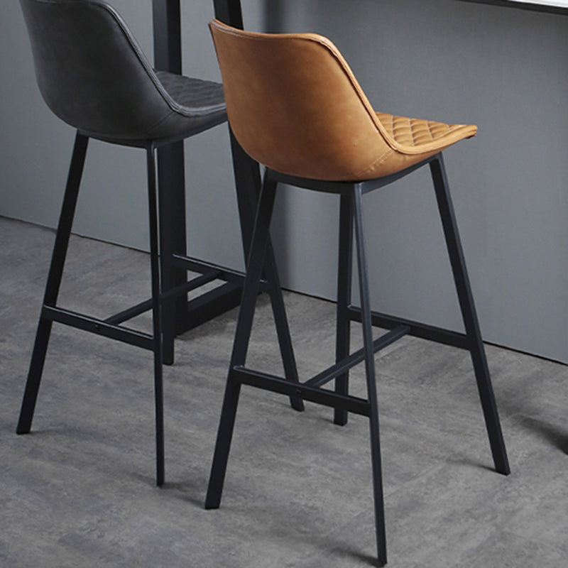 Living Room Leather Counter Chair Bucket Industrial Footrest Counter Bar Stool Clearhalo 'Bar Furniture' 'Bar Stools' 'bar_stools' 'furn' 'furn_bar_stools' 'Furniture' 'Kitchen & Dining Furniture' 5638818