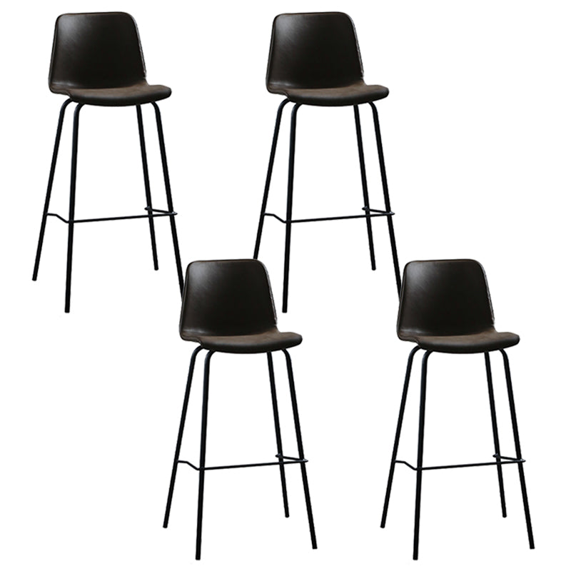 Living Room Leather Counter Chair Bucket Industrial Footrest Counter Bar Stool Coffee 4 Piece Set Clearhalo 'Bar Furniture' 'Bar Stools' 'bar_stools' 'furn' 'furn_bar_stools' 'Furniture' 'Kitchen & Dining Furniture' 5638819