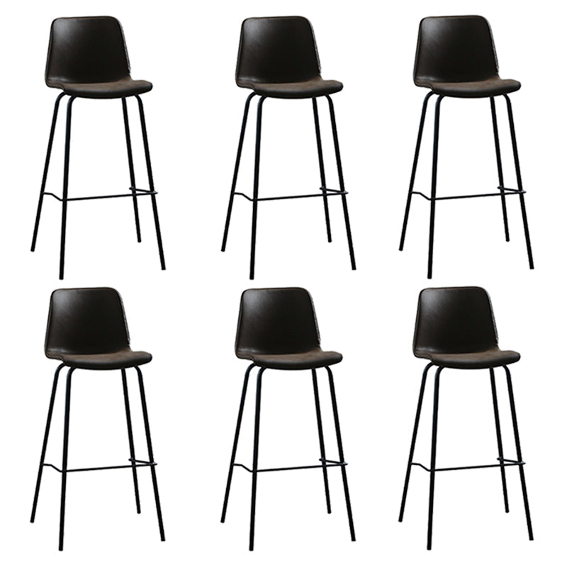 Living Room Leather Counter Chair Bucket Industrial Footrest Counter Bar Stool Coffee 6 Piece Set Clearhalo 'Bar Furniture' 'Bar Stools' 'bar_stools' 'furn' 'furn_bar_stools' 'Furniture' 'Kitchen & Dining Furniture' 5638821