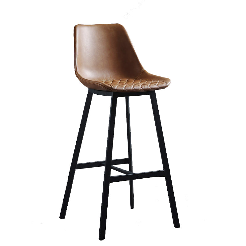 Living Room Leather Counter Chair Bucket Industrial Footrest Counter Bar Stool Clearhalo 'Bar Furniture' 'Bar Stools' 'bar_stools' 'furn' 'furn_bar_stools' 'Furniture' 'Kitchen & Dining Furniture' 5638823