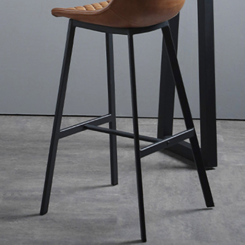 Living Room Leather Counter Chair Bucket Industrial Footrest Counter Bar Stool Clearhalo 'Bar Furniture' 'Bar Stools' 'bar_stools' 'furn' 'furn_bar_stools' 'Furniture' 'Kitchen & Dining Furniture' 5638828