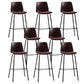 Living Room Leather Counter Chair Bucket Industrial Footrest Counter Bar Stool Burgundy 8 Piece Set Clearhalo 'Bar Furniture' 'Bar Stools' 'bar_stools' 'furn' 'furn_bar_stools' 'Furniture' 'Kitchen & Dining Furniture' 5638831