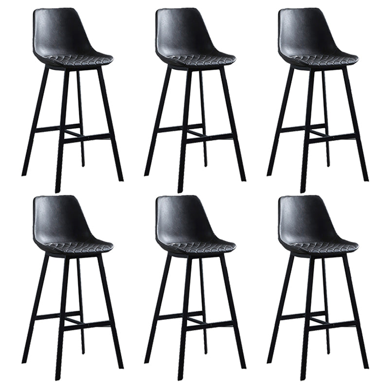 Living Room Leather Counter Chair Bucket Industrial Footrest Counter Bar Stool Grey 6 Piece Set Clearhalo 'Bar Furniture' 'Bar Stools' 'bar_stools' 'furn' 'furn_bar_stools' 'Furniture' 'Kitchen & Dining Furniture' 5638839