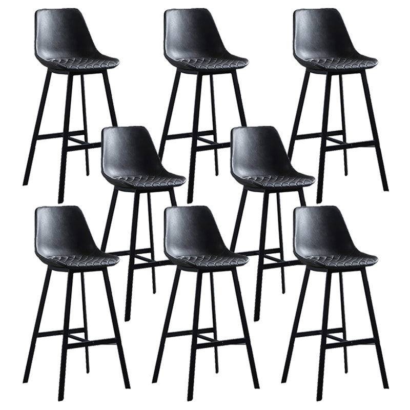 Living Room Leather Counter Chair Bucket Industrial Footrest Counter Bar Stool Grey 8 Piece Set Clearhalo 'Bar Furniture' 'Bar Stools' 'bar_stools' 'furn' 'furn_bar_stools' 'Furniture' 'Kitchen & Dining Furniture' 5638840