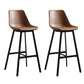 Living Room Leather Counter Chair Bucket Industrial Footrest Counter Bar Stool Brown 2 Piece Set Clearhalo 'Bar Furniture' 'Bar Stools' 'bar_stools' 'furn' 'furn_bar_stools' 'Furniture' 'Kitchen & Dining Furniture' 5638841