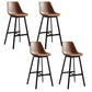 Living Room Leather Counter Chair Bucket Industrial Footrest Counter Bar Stool Brown 4 Piece Set Clearhalo 'Bar Furniture' 'Bar Stools' 'bar_stools' 'furn' 'furn_bar_stools' 'Furniture' 'Kitchen & Dining Furniture' 5638842
