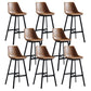 Living Room Leather Counter Chair Bucket Industrial Footrest Counter Bar Stool Brown 8 Piece Set Clearhalo 'Bar Furniture' 'Bar Stools' 'bar_stools' 'furn' 'furn_bar_stools' 'Furniture' 'Kitchen & Dining Furniture' 5638844