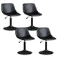 Contemporary Metal Barstool Faux Leather Footrest Stool Adjustable in Matte Finish Black 4 Piece Set Short Stool(22"H) Clearhalo 'Bar Furniture' 'Bar Stools' 'bar_stools' 'furn' 'furn_bar_stools' 'Furniture' 'Kitchen & Dining Furniture' 5638889