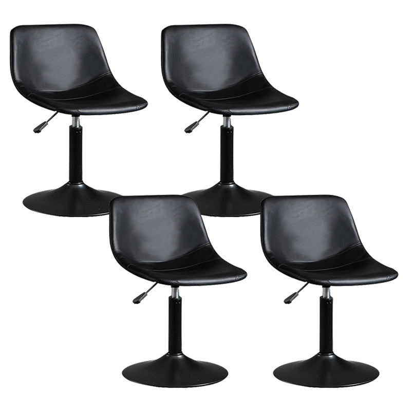 Contemporary Metal Barstool Faux Leather Footrest Stool Adjustable in Matte Finish Black 4 Piece Set Short Stool(22"H) Clearhalo 'Bar Furniture' 'Bar Stools' 'bar_stools' 'furn' 'furn_bar_stools' 'Furniture' 'Kitchen & Dining Furniture' 5638889