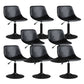 Contemporary Metal Barstool Faux Leather Footrest Stool Adjustable in Matte Finish Black 8 Piece Set Short Stool(22"H) Clearhalo 'Bar Furniture' 'Bar Stools' 'bar_stools' 'furn' 'furn_bar_stools' 'Furniture' 'Kitchen & Dining Furniture' 5638892