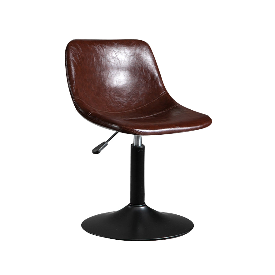 Contemporary Metal Barstool Faux Leather Footrest Stool Adjustable in Matte Finish Clearhalo 'Bar Furniture' 'Bar Stools' 'bar_stools' 'furn' 'furn_bar_stools' 'Furniture' 'Kitchen & Dining Furniture' 5638893
